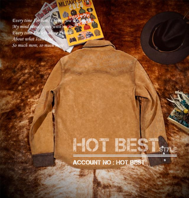 1.2mm カウスエード シャツタイプ メンズ 革ジャン ライダース レザージャケット カウハイド 牛革