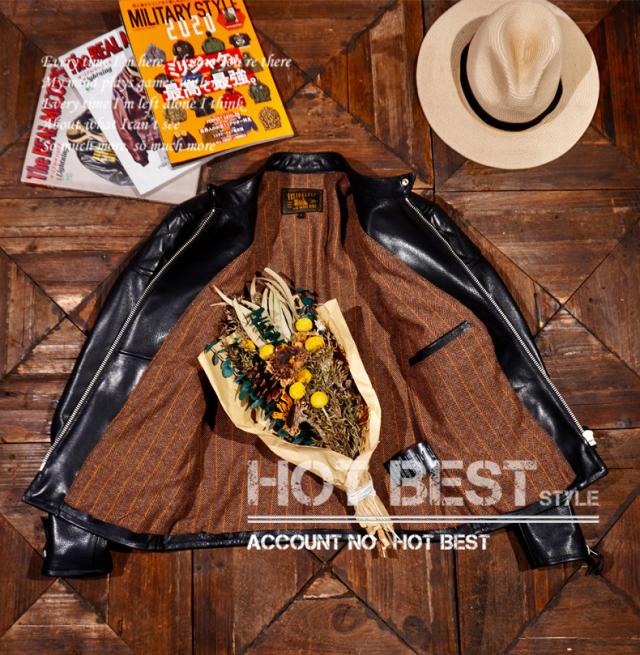 1.3mm カウハイド 50年代 パテッド シングルライダース メンズ 革ジャン レザージャケット PADDED タンニンなめし 牛革