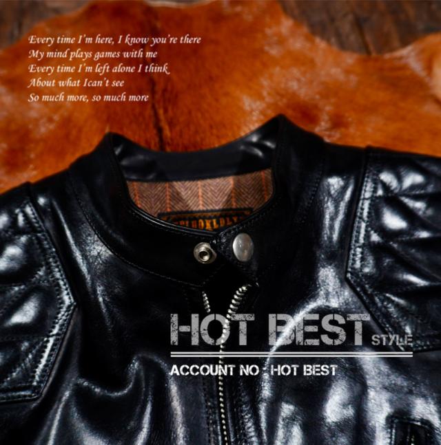 1.4mm ホースハイド 50年代 パテッド シングルライダース メンズ 革ジャン レザージャケット PADDED オイルワックスレザー 馬革