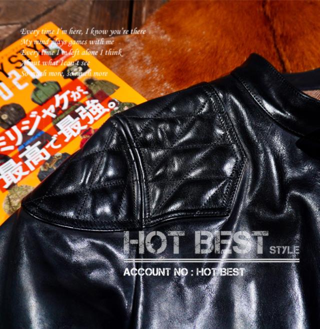 1.4mm ホースハイド 50年代 パテッド シングルライダース メンズ 革ジャン レザージャケット PADDED オイルワックスレザー 馬革