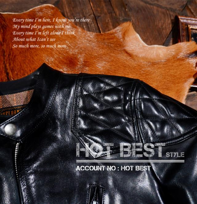 1.4mm ホースハイド 50年代 パテッド シングルライダース メンズ 革ジャン レザージャケット PADDED オイルワックスレザー 馬革