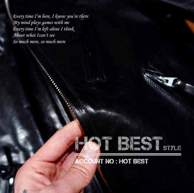 1.4mm ホースハイド 50年代 パテッド シングルライダース メンズ 革ジャン レザージャケット PADDED オイルワックスレザー 馬革