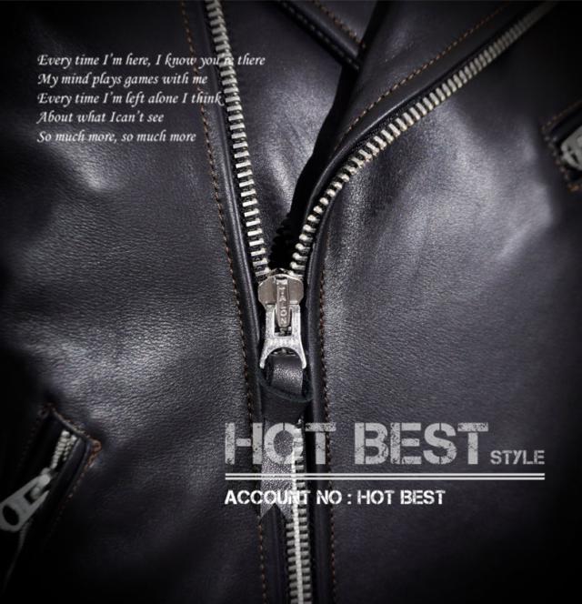 1.3mm 黒芯カウハイド UKスタイル ダブルライダース メンズ 革ジャン レザージャケット ロンジャン タンニンなめし 牛革