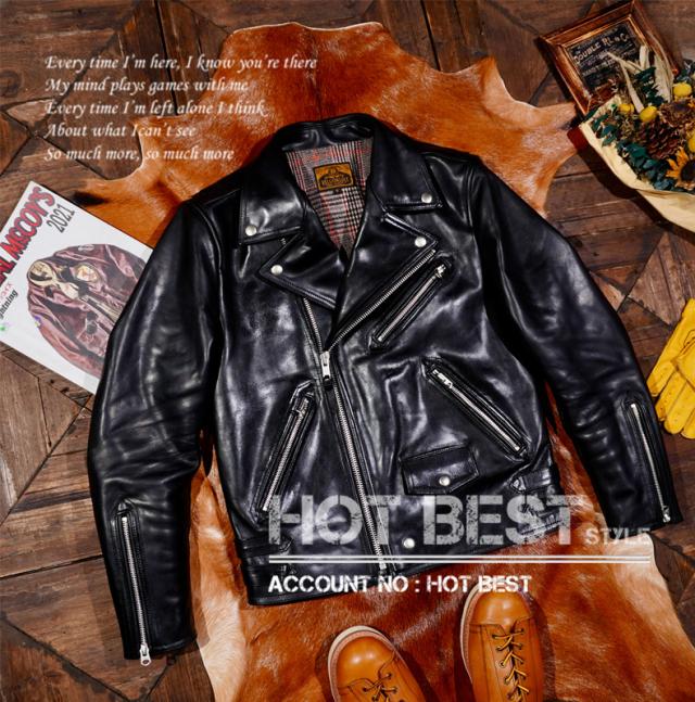 schott 613SJHショットワンスターレザーライダース38 馬革 ホース