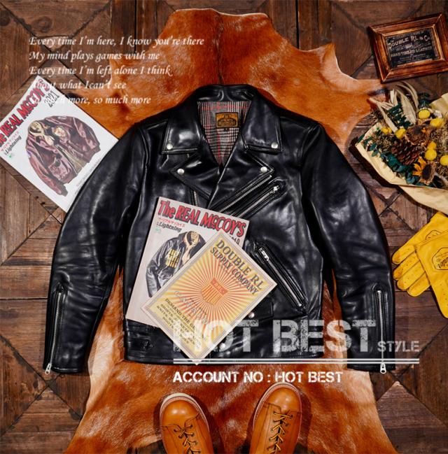 1.5mm 黒芯ホースハイド 50年代スタイル 613タイプ メンズ 革ジャン ダブルライダース レザージャケット オイルレザー 馬革