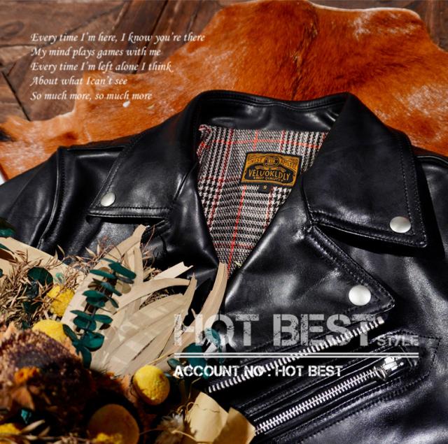 1.5mm 黒芯ホースハイド 50年代スタイル 613タイプ メンズ 革ジャン ダブルライダース レザージャケット オイルレザー 馬革