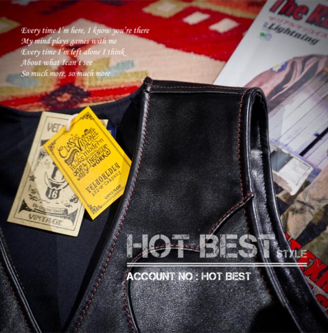 1.3mm カウハイド 本革 メンズ レザーベスト ベスト 皮ベスト ジレ レザージャケット 牛革