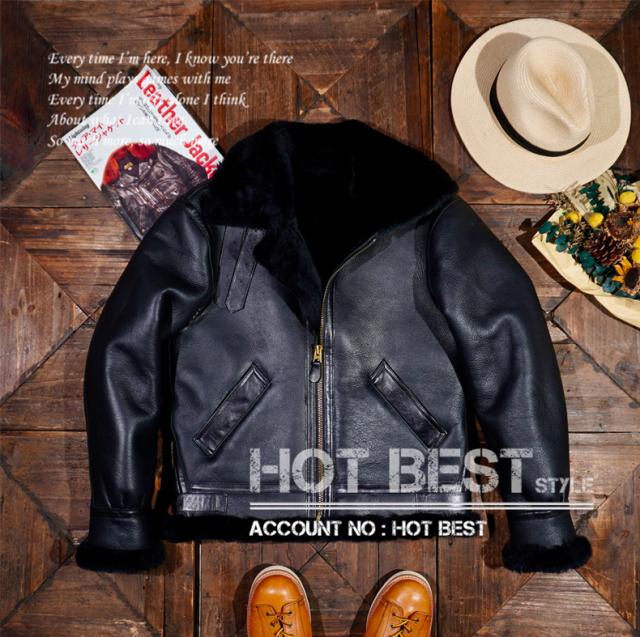 シープスキン 復刻30年代 USAF TYPE B-3 ムートン メンズ 革ジャン フライトジャケット ボマー ボンバー イタリアンレザー ラム 羊革