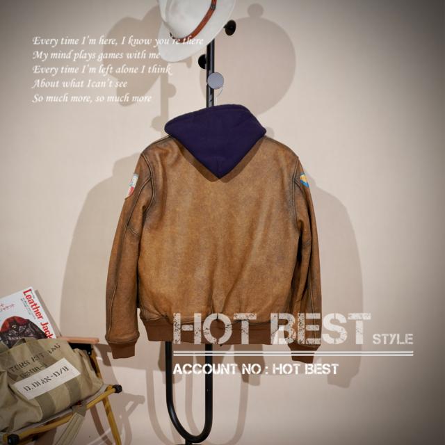 1.3mm カウハイド 復刻30年代 USAF TYPE A-2 メンズ 革ジャン フライトジャケット ヴィンテージ ウォッシュ加工 染料仕上げ 牛革