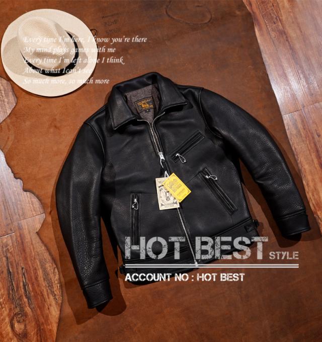 新品レザージャケット 牛革 カウハイド シングルライダース 革ジャン