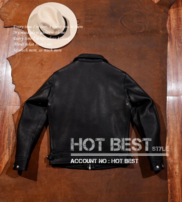 最高峰 2.0mm カウハイド 30年代 トラッカースタイル 1枚革 メンズ 革ジャン シングルライダース レザージャケット 牛革