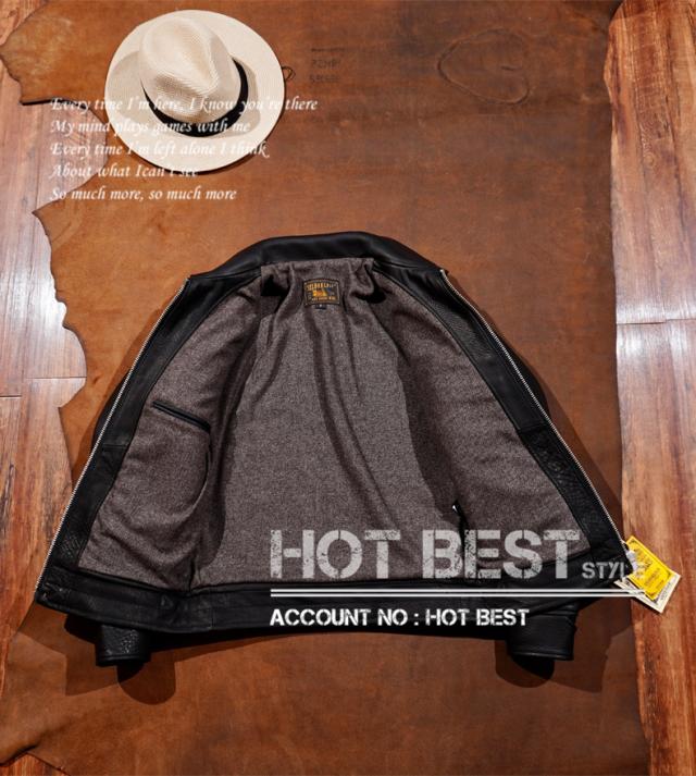 最高峰 2.0mm カウハイド 30年代 トラッカースタイル 1枚革 メンズ 革ジャン シングルライダース レザージャケット 牛革