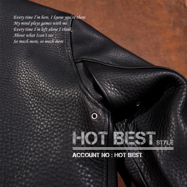 最高峰 2.0mm カウハイド 30年代 トラッカースタイル 1枚革 メンズ 革ジャン シングルライダース レザージャケット 牛革