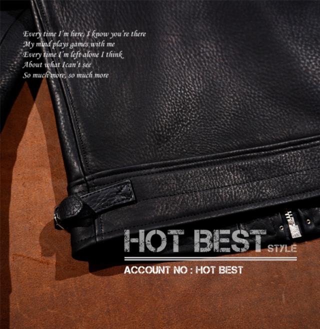 最高峰 2.0mm カウハイド 30年代 トラッカースタイル 1枚革 メンズ 革ジャン シングルライダース レザージャケット 牛革