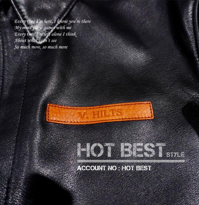 1.3mm 黒芯カウハイド メンズ 革ジャン 復刻40年代 USAF TYPE A-2 V. HILTS フライトジャケット WWII 1942 大脱走 オイルレザー 牛革