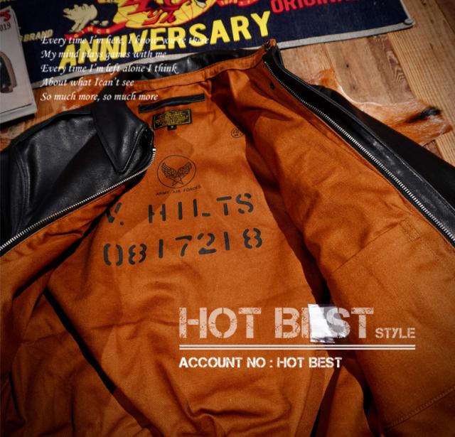 1.3mm 黒芯カウハイド メンズ 革ジャン 復刻40年代 USAF TYPE A-2 V. HILTS フライトジャケット WWII 1942 大脱走 オイルレザー 牛革