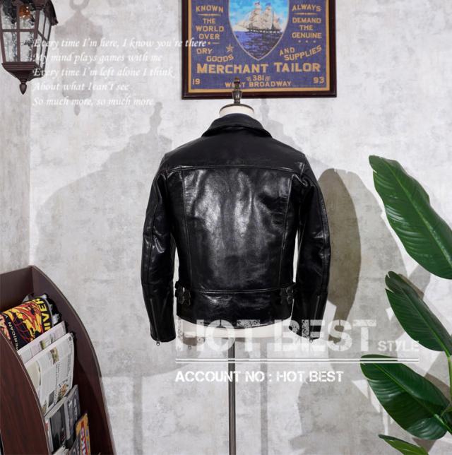 1.3mm ホースハイド UKスタイル メンズ 革ジャン ダブルライダース レザージャケット ロンジャン 植物鞣し 馬革