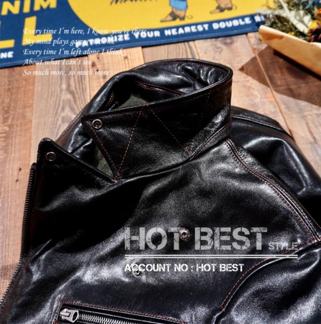 1.3mm ホースハイド UKスタイル メンズ 革ジャン ダブルライダース レザージャケット ロンジャン 植物鞣し 馬革