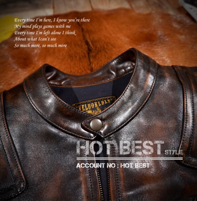 1.2mm茶芯カウハイド 50年代 パテッド メンズ 革ジャン ヴィンテージ