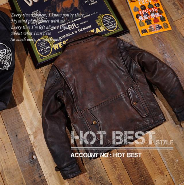 1.5mm 茶芯ホースハイド 復刻50年代スタイル サファリジャケット メンズ 革ジャン ヴィンテージ ウォッシュ加工 イタリアンレザー 馬革