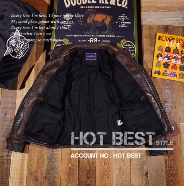 1.5mm 茶芯ホースハイド 復刻50年代スタイル サファリジャケット メンズ 革ジャン ヴィンテージ ウォッシュ加工 イタリアンレザー 馬革