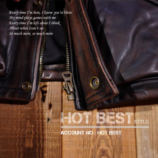 1.5mm 茶芯ホースハイド 復刻50年代スタイル サファリジャケット メンズ 革ジャン ヴィンテージ ウォッシュ加工 イタリアンレザー 馬革