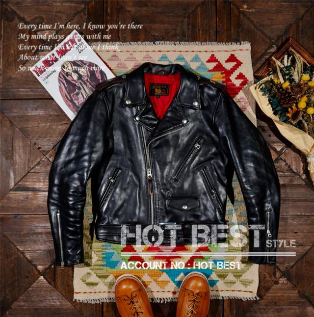 1.3mm 茶芯ホースハイド 50年代スタイル メンズ 革ジャン ダブルライダース レザージャケット 613 ワンスター オイルレザー 馬革