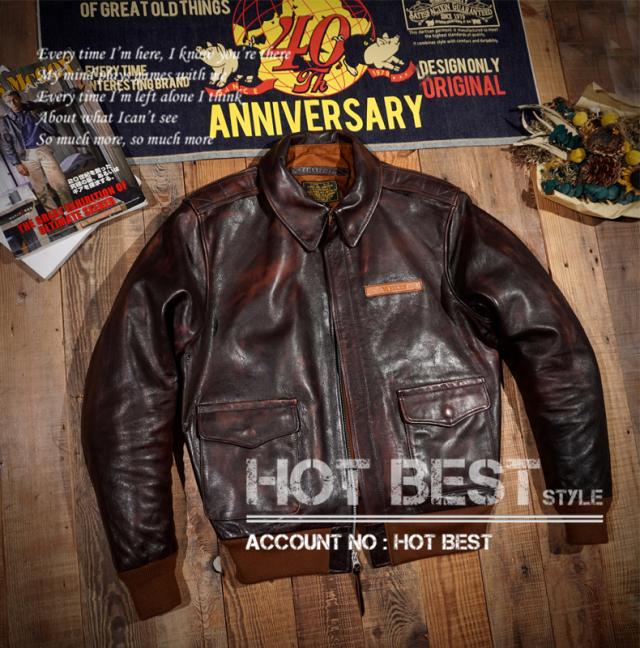 1.3mm 茶芯カウハイド復刻40年代 USAF TYPE A-2 V. HILTS ヴィンテージ 革ジャン フライトジャケット WWII 1942 大脱走 タンニンなめし 牛革