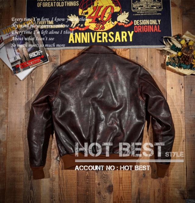 1.3mm 茶芯カウハイド復刻40年代 USAF TYPE A-2 V. HILTS ヴィンテージ 革ジャン フライトジャケット WWII 1942 大脱走 タンニンなめし 牛革