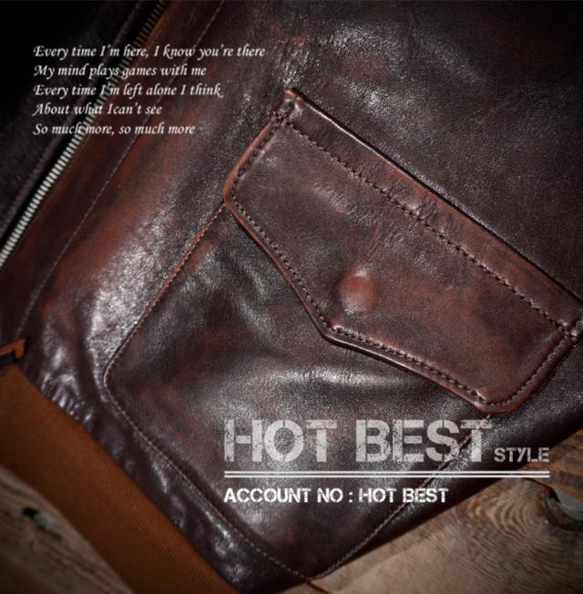 1.3mm 茶芯カウハイド復刻40年代 USAF TYPE A-2 V. HILTS ヴィンテージ 革ジャン フライトジャケット WWII 1942 大脱走 タンニンなめし 牛革