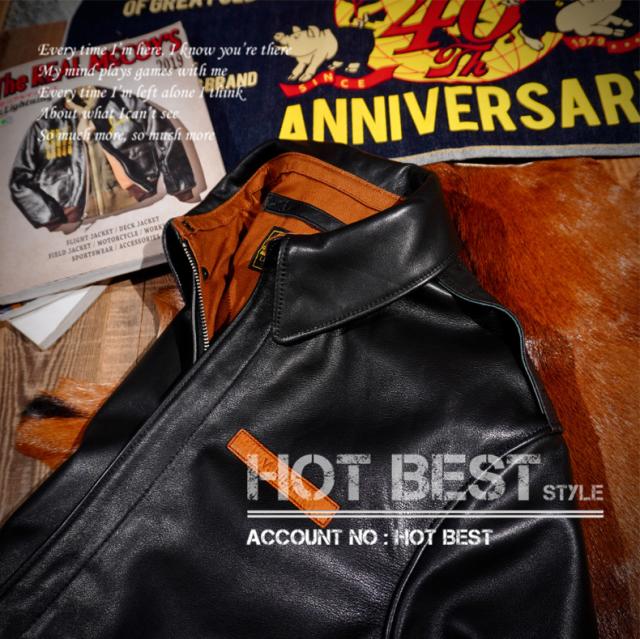 1.3mm 黒芯カウハイド復刻40年代 USAF TYPE A-2 V. HILTS メンズ 革ジャン フライトジャケット WWII 1942 大脱走 タンニンなめし 牛革