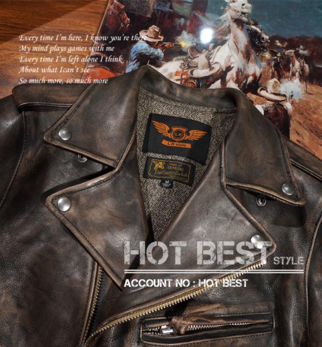 1.4mm カウハイド 30年代スタイル Dポケット ダブルライダース ヴィンテージ加工 レザージャケット トスカーナ イタリアンレザー 牛革