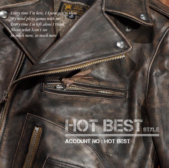 1.4mm カウハイド 30年代スタイル Dポケット ダブルライダース ヴィンテージ加工 レザージャケット トスカーナ イタリアンレザー 牛革