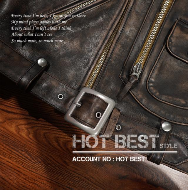 1.4mm カウハイド 30年代スタイル Dポケット ダブルライダース ヴィンテージ加工 レザージャケット トスカーナ イタリアンレザー 牛革