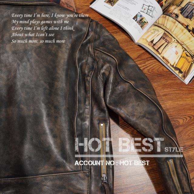 1.4mm カウハイド 30年代スタイル Dポケット ダブルライダース ヴィンテージ加工 レザージャケット トスカーナ イタリアンレザー 牛革