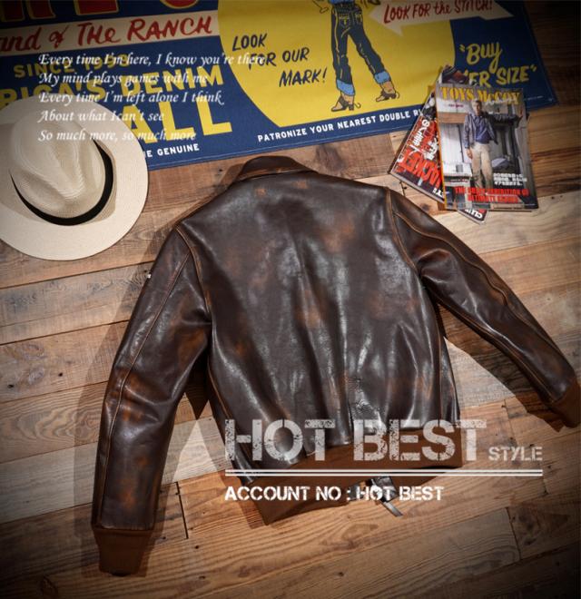 1.3mm 茶芯カウハイド 復刻40年代 USAF TYPE A-2 V. HILTS ヴィンテージ加工 フライトジャケット WWII 1942 大脱走 タンニンなめし牛革