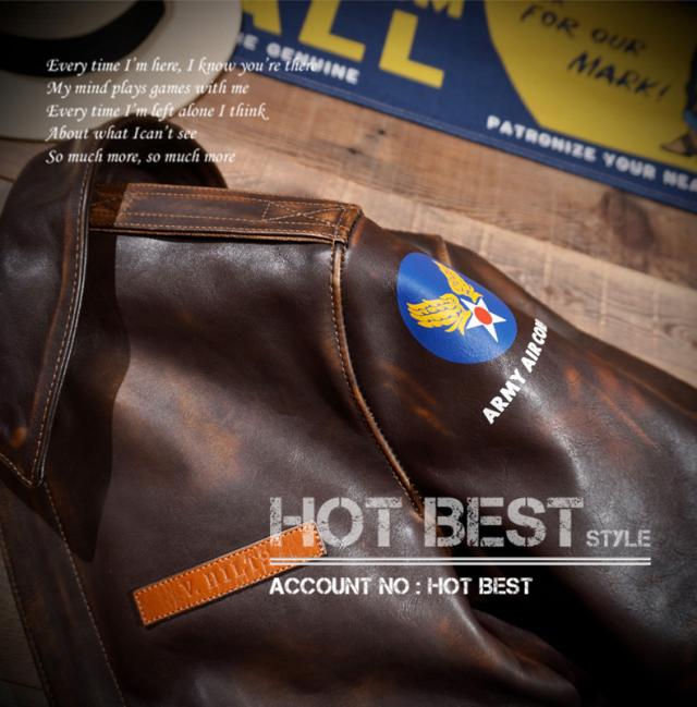 1.3mm 茶芯カウハイド 復刻40年代 USAF TYPE A-2 V. HILTS ヴィンテージ加工 フライトジャケット WWII 1942 大脱走 タンニンなめし牛革