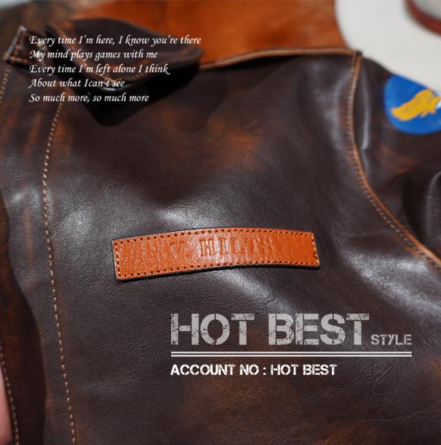 1.3mm 茶芯カウハイド 復刻40年代 USAF TYPE A-2 V. HILTS ヴィンテージ加工 フライトジャケット WWII 1942 大脱走 タンニンなめし牛革