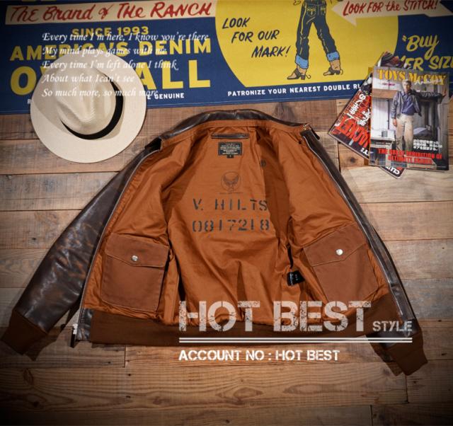 1.3mm 茶芯カウハイド 復刻40年代 USAF TYPE A-2 V. HILTS ヴィンテージ加工 フライトジャケット WWII 1942 大脱走 タンニンなめし牛革