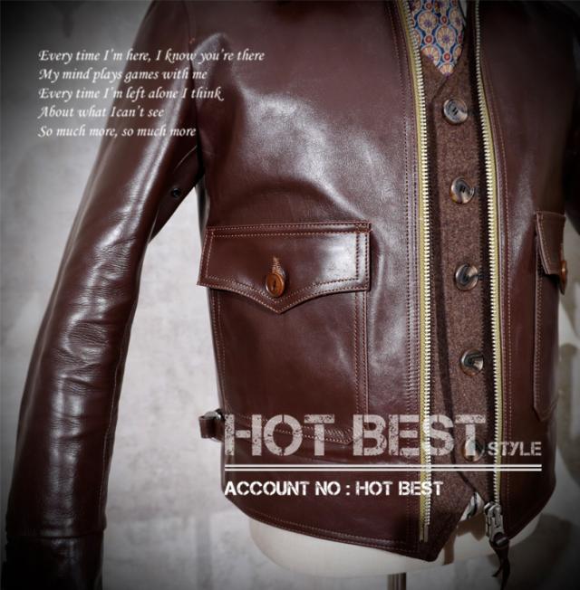 1.2mm ホースハイド 復刻20年代 A-1タイプ メンズ 革ジャン コサックジャケット ボンバー フライト スポーツ 植物鞣し 馬革