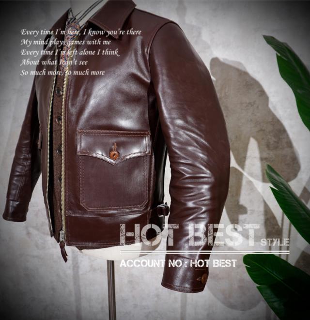 1.2mm ホースハイド 復刻20年代 A-1タイプ メンズ 革ジャン コサックジャケット ボンバー フライト スポーツ 植物鞣し 馬革