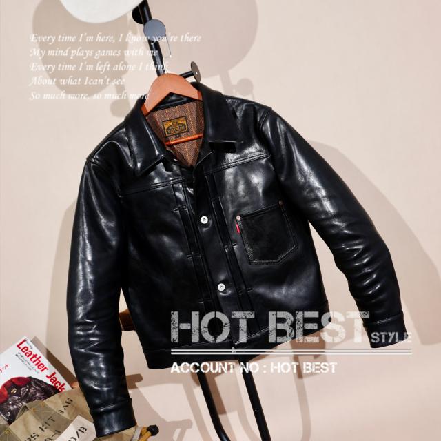 1.4mm ホースハイド ファーストタイプ Gジャンメンズ 革ジャン ライダース レザージャケット 506 1st Type タンニンなめし 馬革