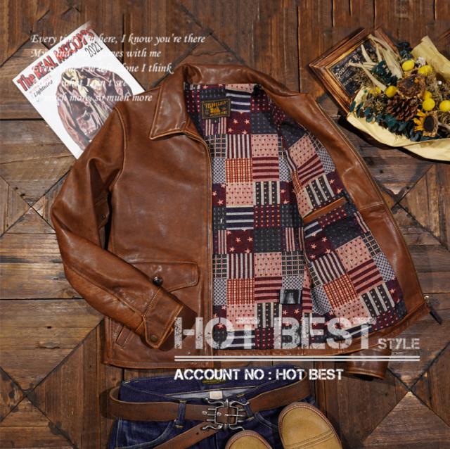 1.2mm ホースハイド 30年代 ニュースマンコート ウォッシュ加工 メンズ 革ジャン ヴィンテージ レザージャケット カーコート ブレーキマン 牛革