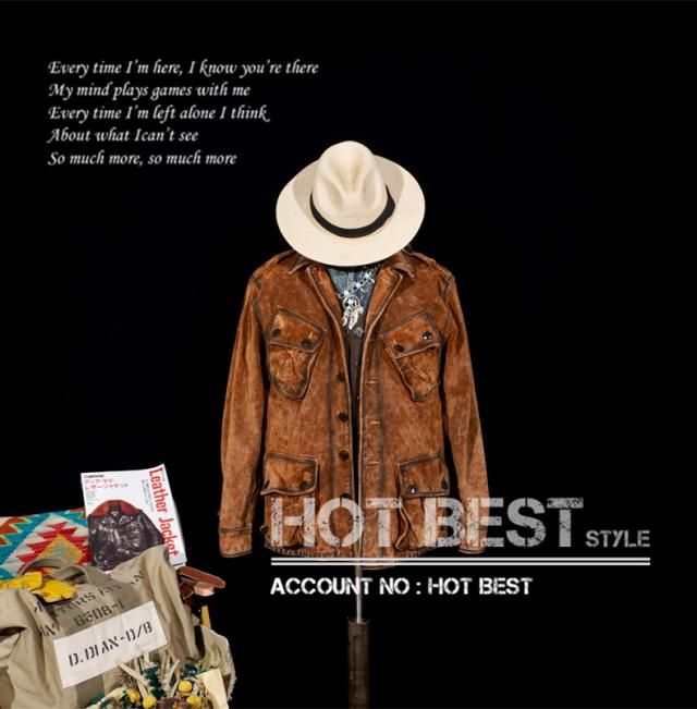 1.2mm カウスエード ヴィンテージ ミリタリー トロピカルコンバットユニフォームType ライダース レザージャケット 牛革