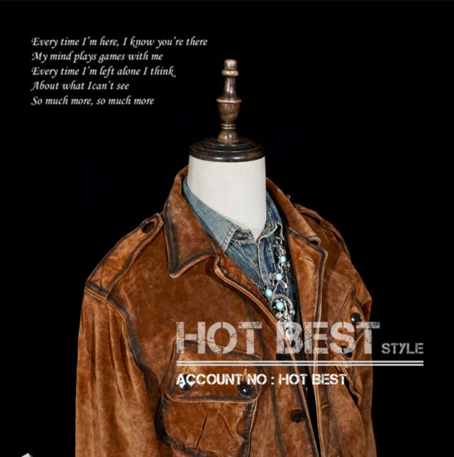 1.2mm カウスエード ヴィンテージ ミリタリー トロピカルコンバットユニフォームType ライダース レザージャケット 牛革