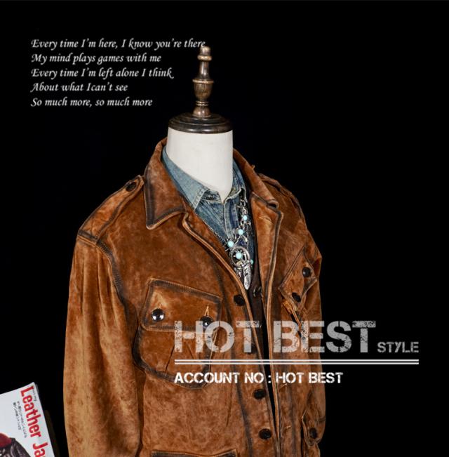 1.2mm カウスエード ヴィンテージ ミリタリー トロピカルコンバットユニフォームType ライダース レザージャケット 牛革