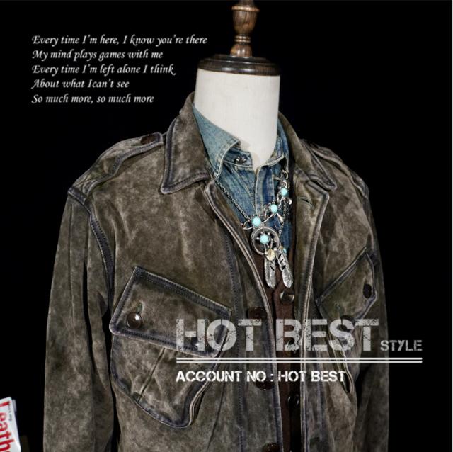 1.2mm カウスエード ヴィンテージ ミリタリー トロピカルコンバットユニフォーム（TCU）Type ライダース レザージャケット 牛革