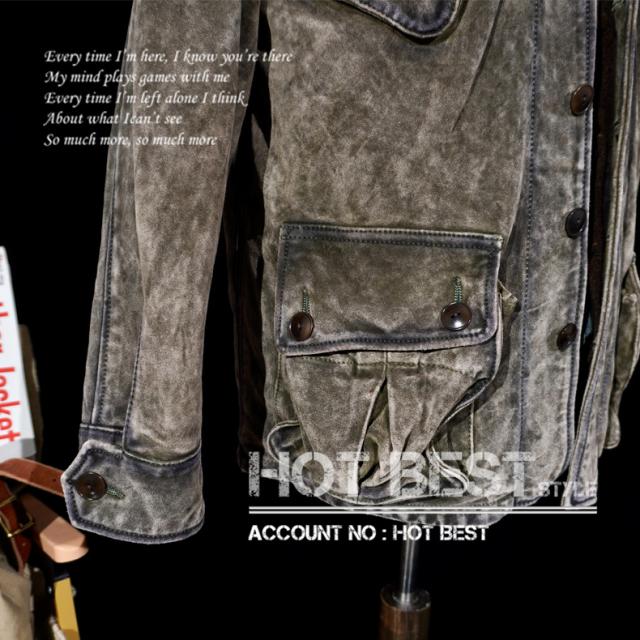 1.2mm カウスエード ヴィンテージ ミリタリー トロピカルコンバットユニフォーム（TCU）Type ライダース レザージャケット 牛革