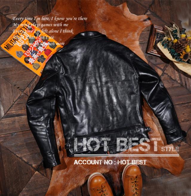 1.4mm 茶芯ホースハイド 30sスタイル シングルライダース メンズ 革ジャン レザージャケット トスカーナ植物鞣し革 馬革