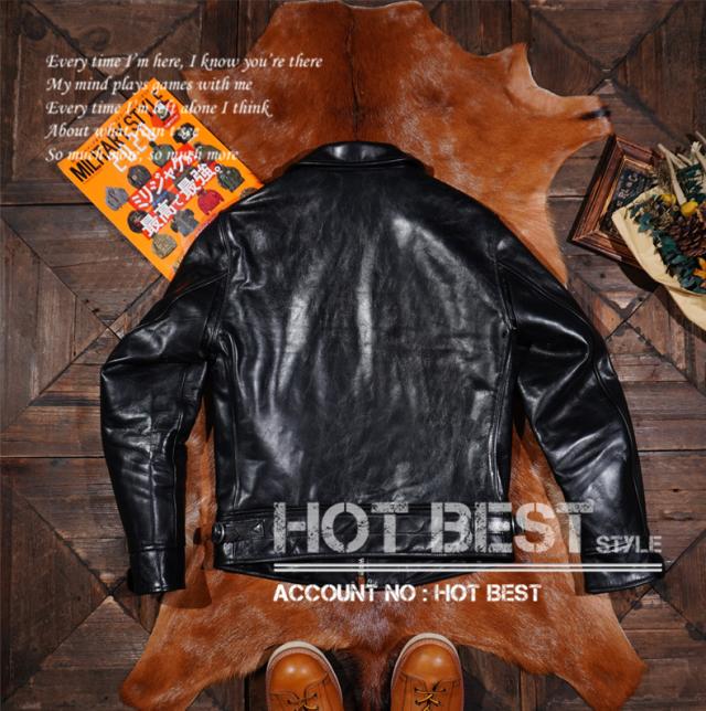 1.4mm 茶芯ホースハイド 30sスタイル シングルライダース メンズ 革ジャン レザージャケット トスカーナ植物鞣し革 馬革